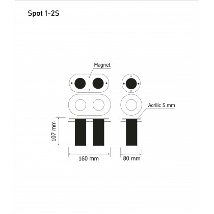 Стельовий світильник Spot 1S/2S 